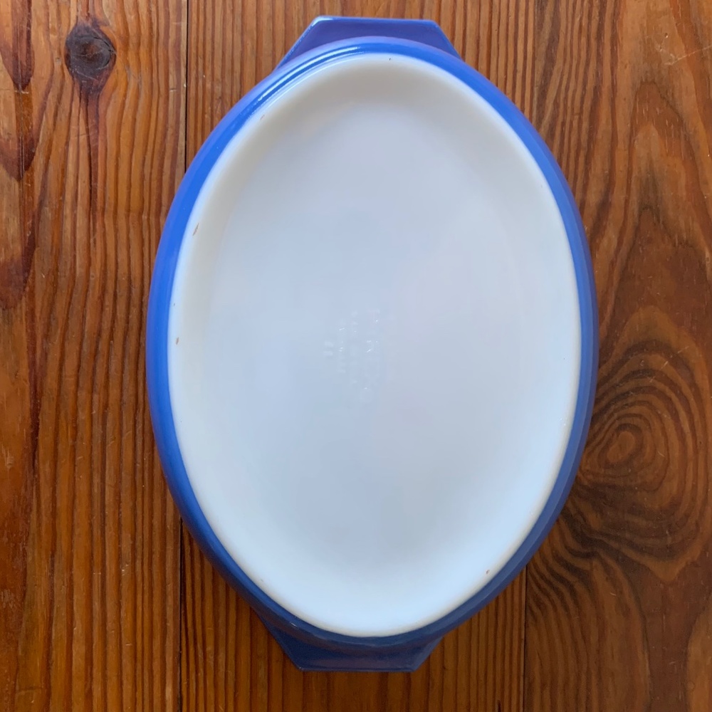 Vintage Pyrex Blue 2.5 Qt Oval Casserole Dish | Mid Century Modern - Picture 15 of 16